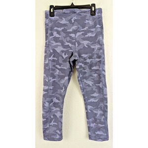 Athleta sz S Ultimate Stash Pocket Textured Camo Capri Leggings purple 1148